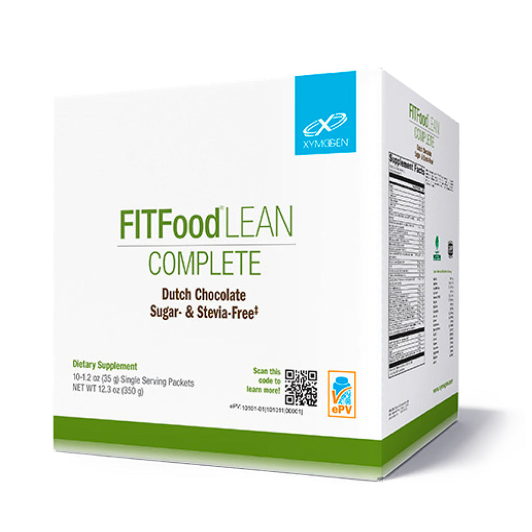 XYMOGEN, FIT Food Lean Complete Dutch Chocolate Sugar & Stevia-Free 10 Servings